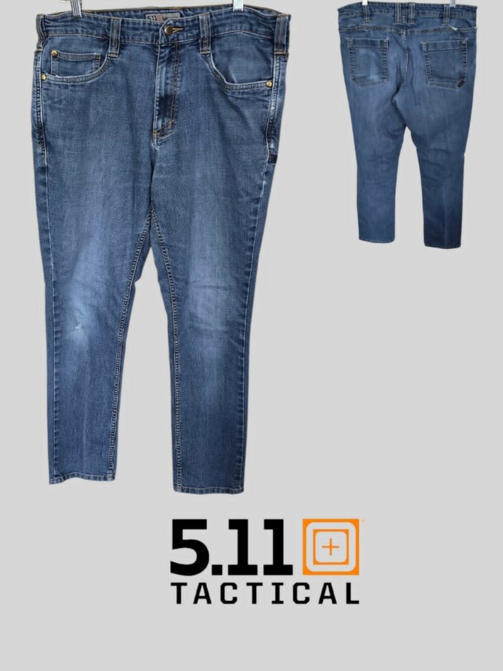 5. 11 Tactical Defender Denim Jeans Straight Leg Fit Work Casual Mens 36 X32